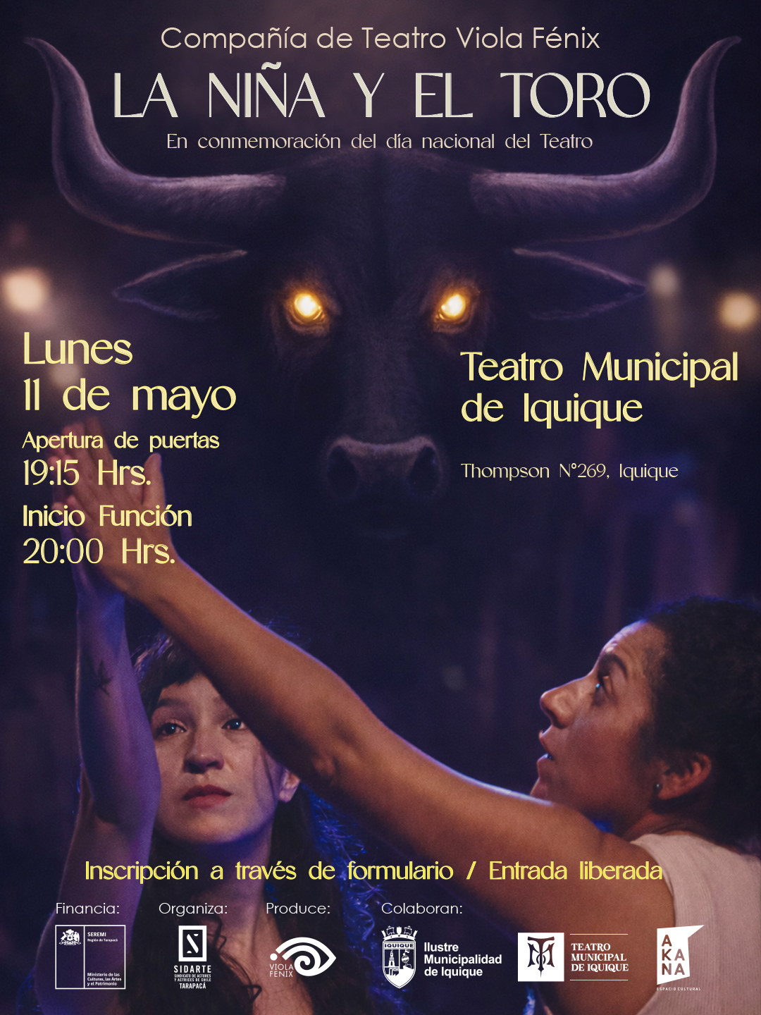 Afiche La niña y el toro