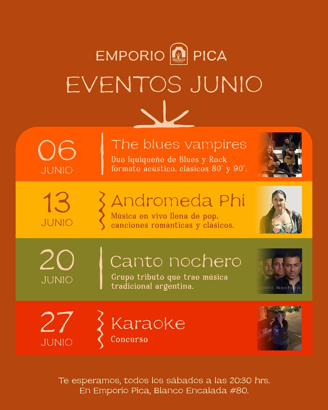 Cartelera Emporio Pica junio 2026
