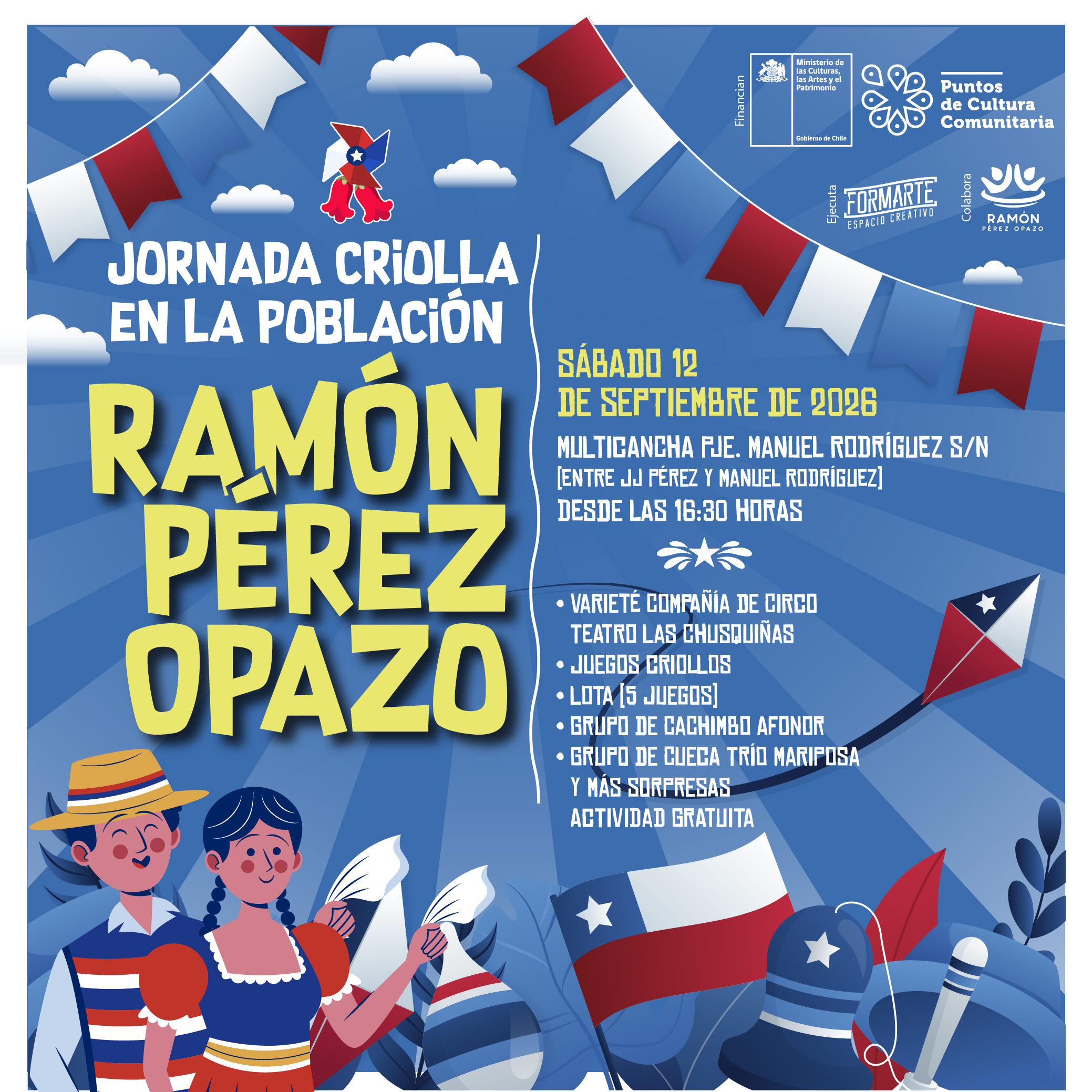 [Banner] Jornada Criolla en la JJVV Ramón Pérez Opazo